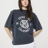 T-shirt donna nera avi tee collegiate leopard 10922 BLK5 ANINE BING 