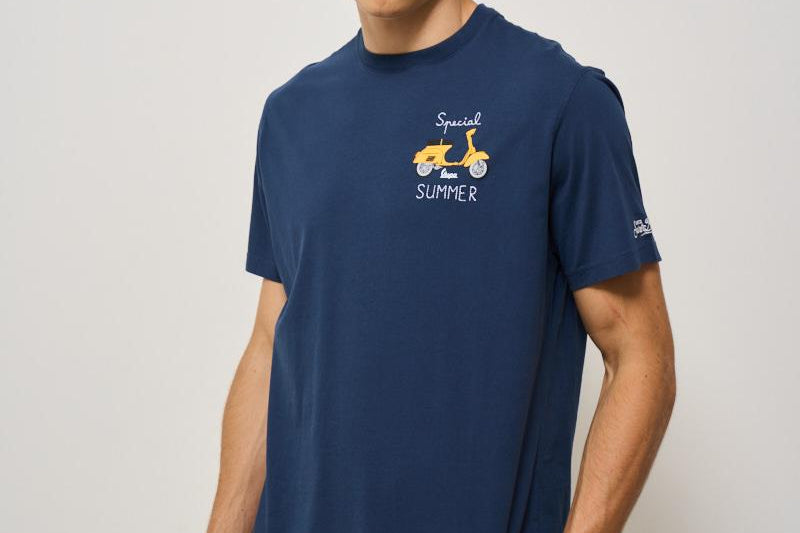 T-shirt uomo girocollo blu SPECIALSUMMER 61EMB MC2 SAINT BARTH 