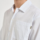 Camicia uomo a righe bianche e azzurre 705 LIGHT BLUE WOODBIRD 