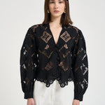 Blusa donna Nina in sangallo nera HT0856FA D2J01IBLACK ISABEL MARANT 