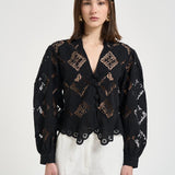 Blusa donna Nina in sangallo nera HT0856FA D2J01IBLACK ISABEL MARANT 