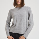 Maglia donna girocollo grigio chiaro ALESSANDRA LIGHTGREY ABSOLUT CASHMERE. 