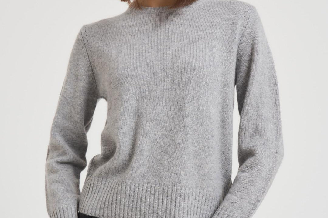 Maglia donna girocollo grigio chiaro ALESSANDRA LIGHTGREY ABSOLUT CASHMERE. 