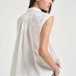 Camicia donna smanicata bianca A06733 8928C01C PESERICO 