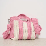 Borsa donna crochet a righe rosa CROCHETBAGMINI 01527H MC2 SAINT BARTH 