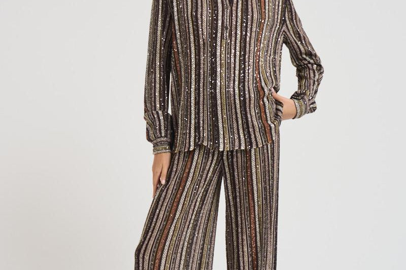 Camicia a righe con lamé J00 BK01C3SM9T5 MISSONI 