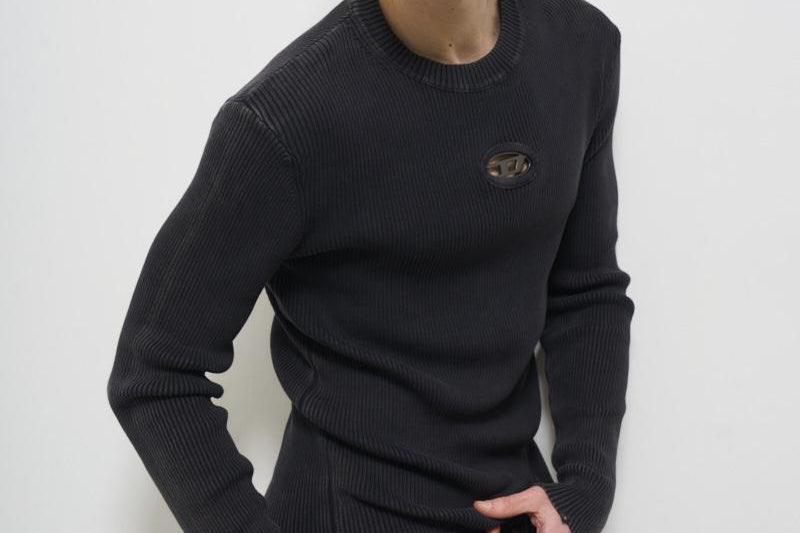 Maglia uomo a costine grigia A17512 0AKBQ900 DIESEL 