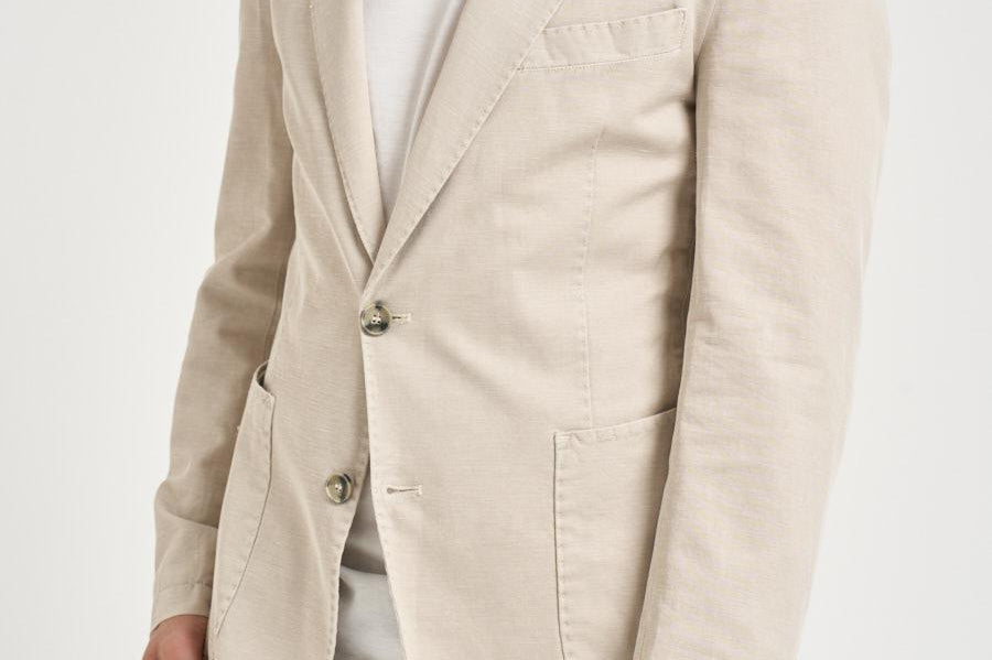 Giacca uomo in misto cotone e lino beige SERENIOLD R7002BEIGE ACCADEMIE TESSILI 