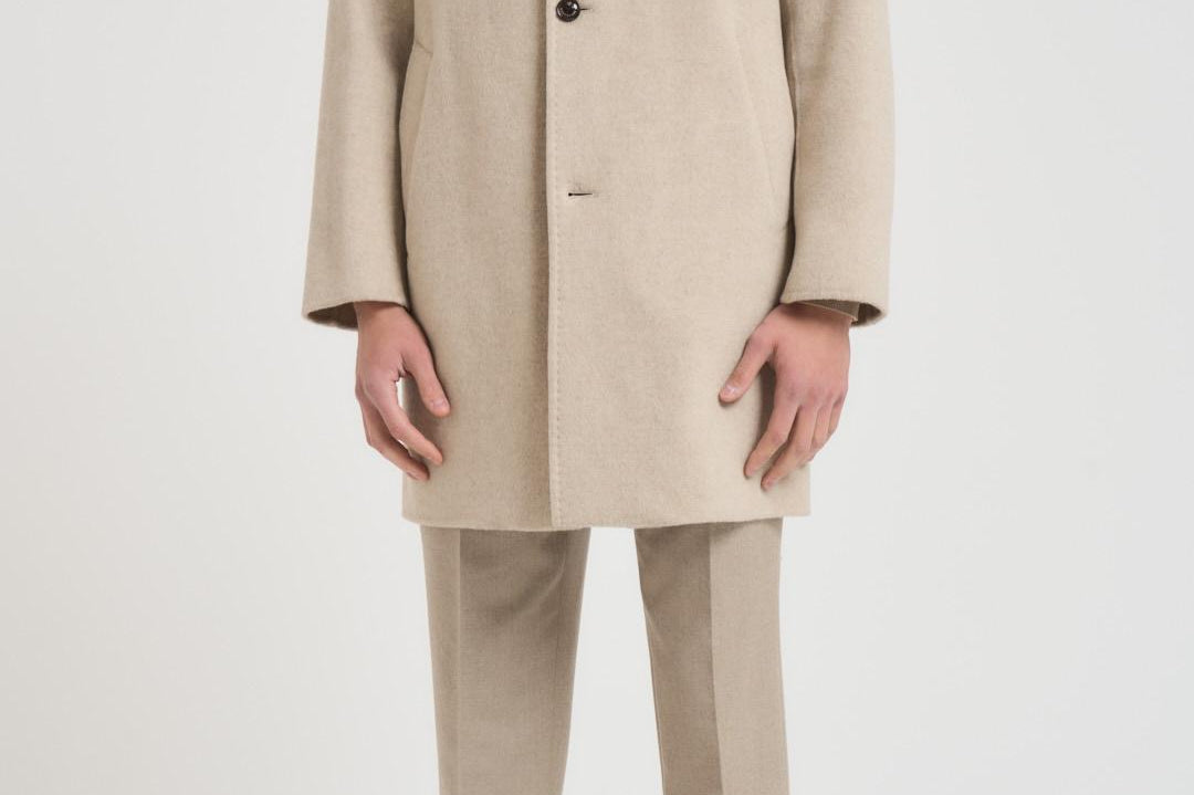 Cappotto uomo monopetto midi beige F09MUC952D 33023 MONTECORE 