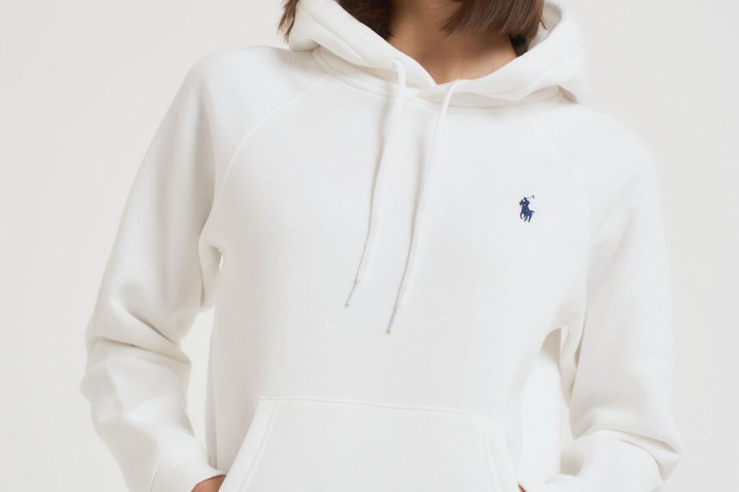 Felpa donna con cappuccio bianca 211943007 001 RALPH LAUREN 