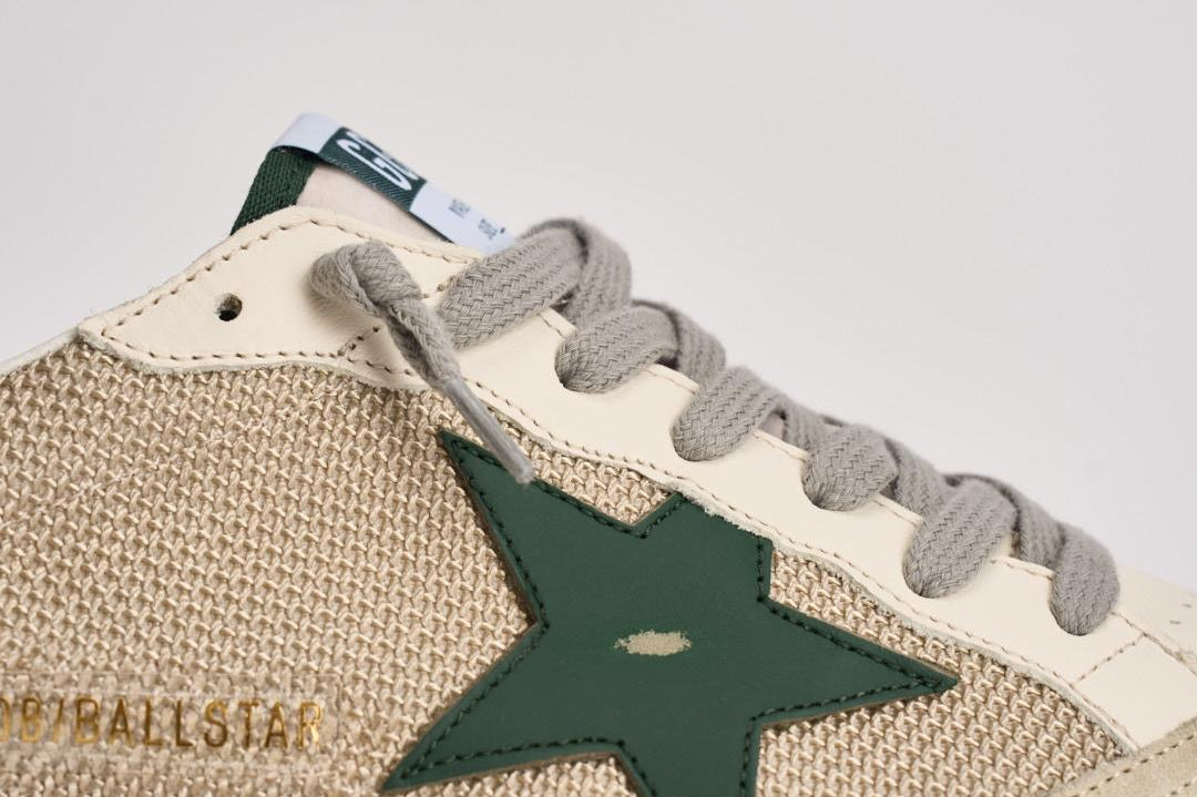 Sneakers uomo Ball Star beige e verde GMF00117 F00816183257 GOLDEN GOOSE 