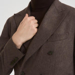 Giacca uomo doppiopetto marrone G751MF 271857F SANTANIELLO 