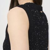 Gilet donna in maglia nero con glitter MG000167D 9300 HERNO 