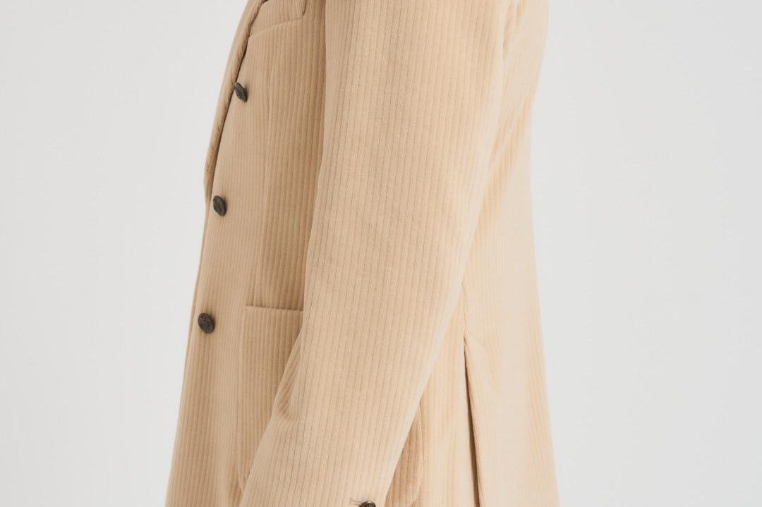 Giacca uomo doppiopetto in velluto panna CN4963 G1058 CIRCOLO 1901 