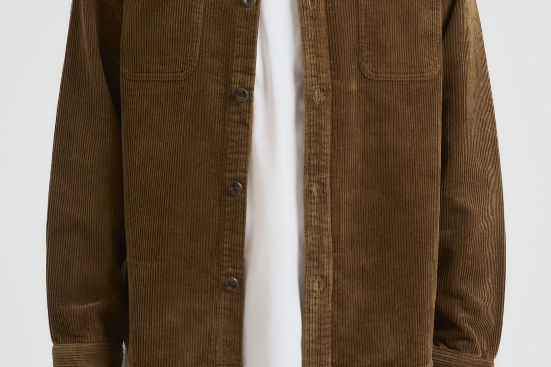 Overshirt uomo in velluto a coste militare 1000541 537 LES DEUX 