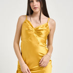 Abito donna satinato giallo ABR33 EV4 ELISABETTA FRANCHI 