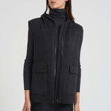 Capospalla a gilet con cappuccio in lana donna D410577 LEAK020ANTRACITE P.a.r.o.s.h. 