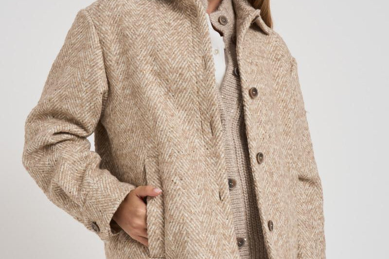 Giacca in lana alpaca bouclé A21026 947 PESERICO 