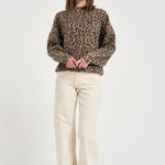 Felpa donna girocollo leopardata 11155 MTL59LEOPARD ANINE BING 