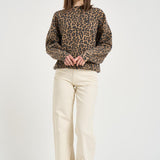 Felpa donna girocollo leopardata 11155 MTL59LEOPARD ANINE BING 
