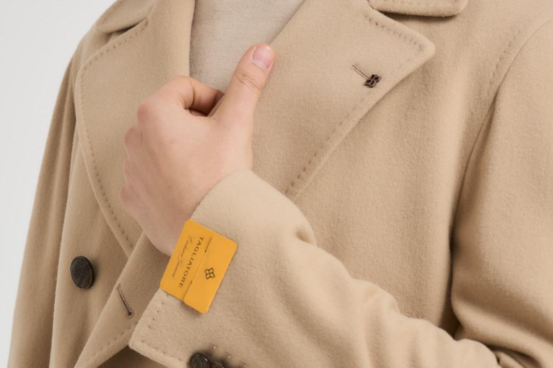 Cappotto uomo doppiopetto beige ARDEN 350001EA810 TAGLIATORE 