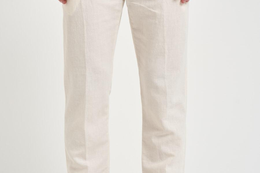 Pantalone uomo in lino bianco PG26 04 PERFECTION 