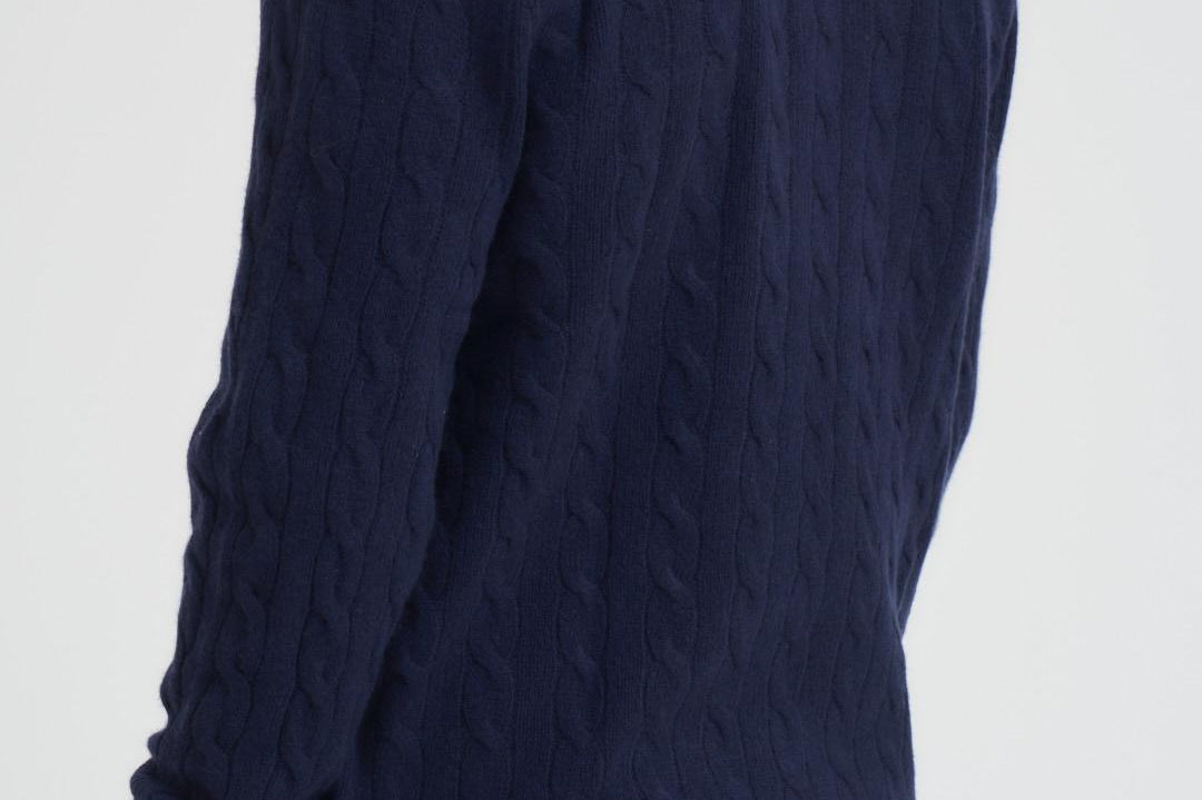 Maglia uomo a treccia blu 710876762 002 RALPH LAUREN 