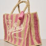 Borsa donna Colette in rafia a righe rosa COLETTERAFIA 01527H MC2 SAINT BARTH 