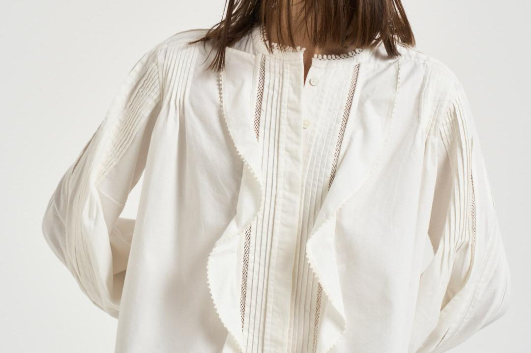 Blusa donna bianca con pizzo CH0308FA D1I02I20WH ISABEL MARANT 