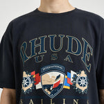 T-shirt uomo con stampa nera TT10012 3167BLACK RHUDE 