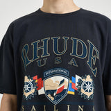 T-shirt uomo con stampa nera TT10012 3167BLACK RHUDE 