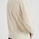 Maglia uomo girocollo a treccia panna 25FCCM010439 101 ACCADEMIE TESSILI 