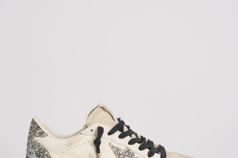 Sneakers donna Ball Star glitter argento GWF00117 F00747212274 GOLDEN GOOSE 