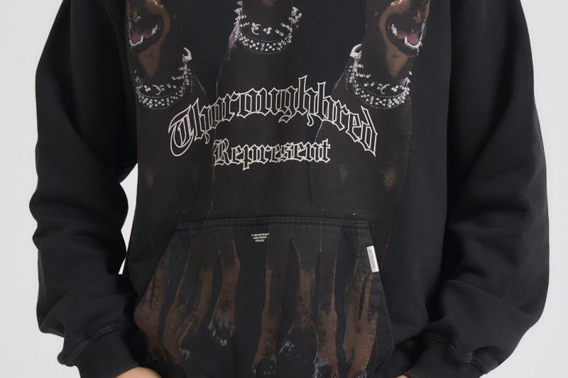 Felpa uomo vintage con stampa MLM41134 VINTAGEBLACK REPRESENT 