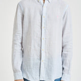 Camicia uomo in lino gessato bianca 710B15647 002 RALPH LAUREN 