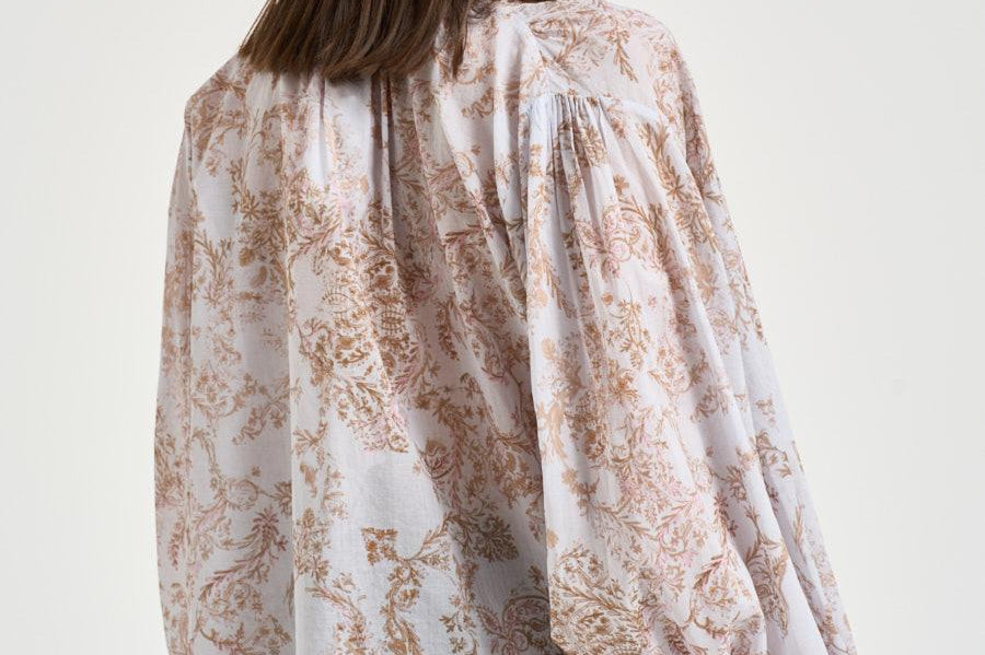 Camicia donna con stampa floreale rosa 14626 2076 FORTE FORTE 