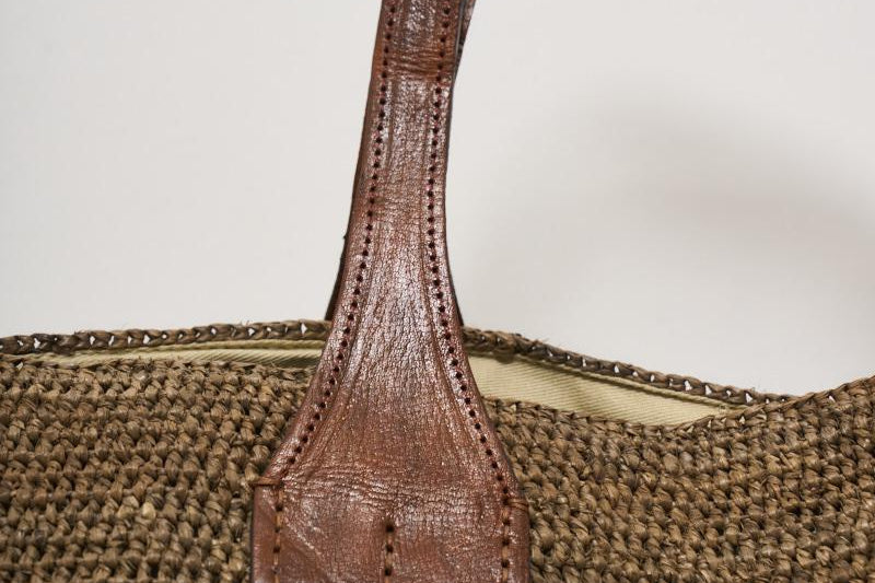 Borsa donna Tokyo in rafia marrone TOKYOII DARKTEA IBELIV 