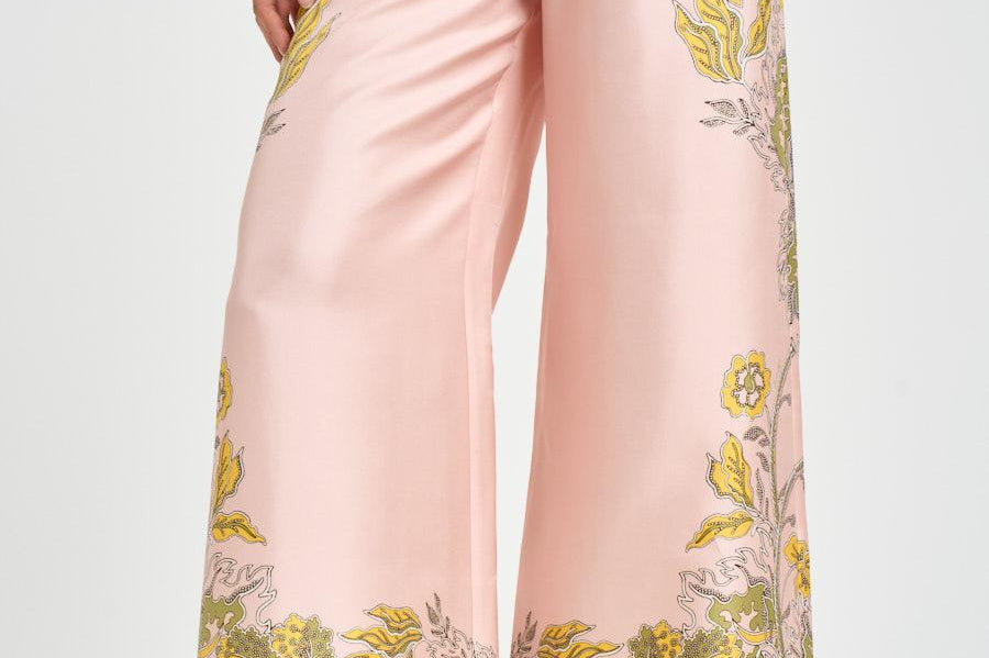 Pantalone donna fantasia floreale rosa TRO0026 PI01 LA DOUBLE J. 