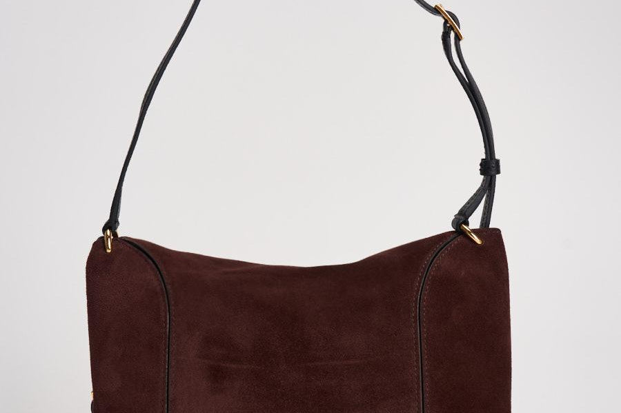 Borsa donna "Penelope" Slouch in suede bordeaux 000148 ACAISUEDE WANDLER 