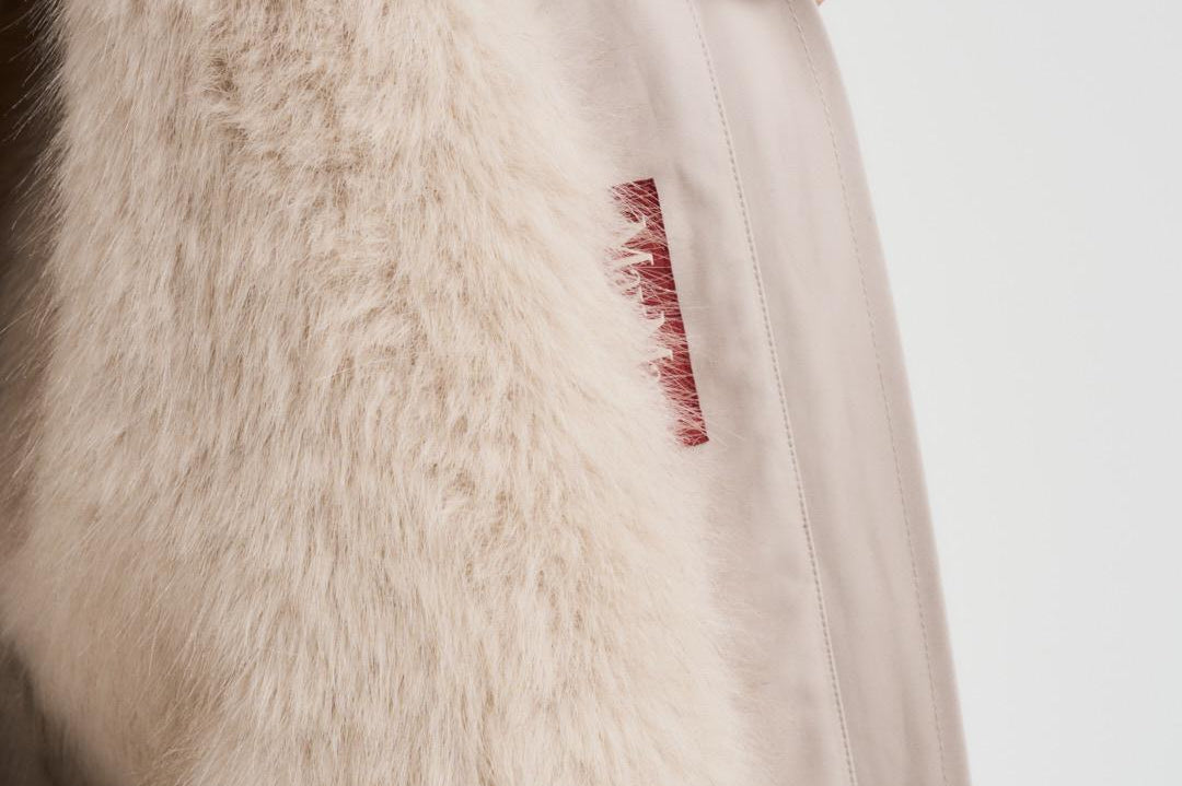 Parka donna ampio midi panna GAIL 001 MAX MARA STUDIO 