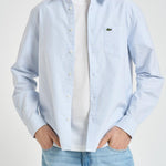 Camicia uomo a righe azzurra e bianca CH5625 E7B LACOSTE 