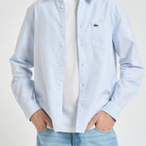Camicia uomo a righe azzurra e bianca CH5625 E7B LACOSTE 