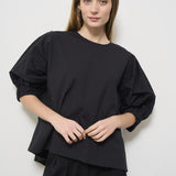Blusa donna girocollo nera F5SK15 Y69 LIVIANA CONTI 