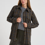 Camicia donna Core tartan marrone D380634 CORE807OLIVA P.a.r.o.s.h. 