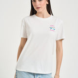T-shirt donna girocollo bianca con ricamo EMILIE 00279L MC2 SAINT BARTH 
