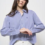 Camicia donna a righe celeste 211891419 001 RALPH LAUREN 
