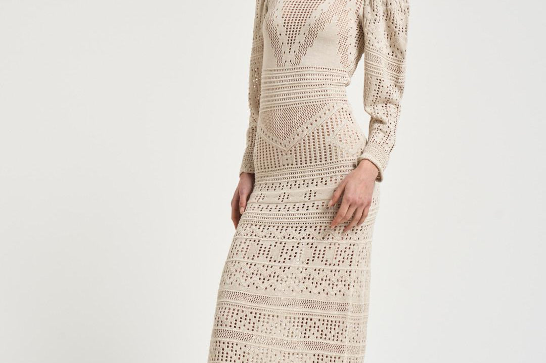 Abito donna Dione crochet ecru RO1026FA D1L08I90BE ISABEL MARANT 