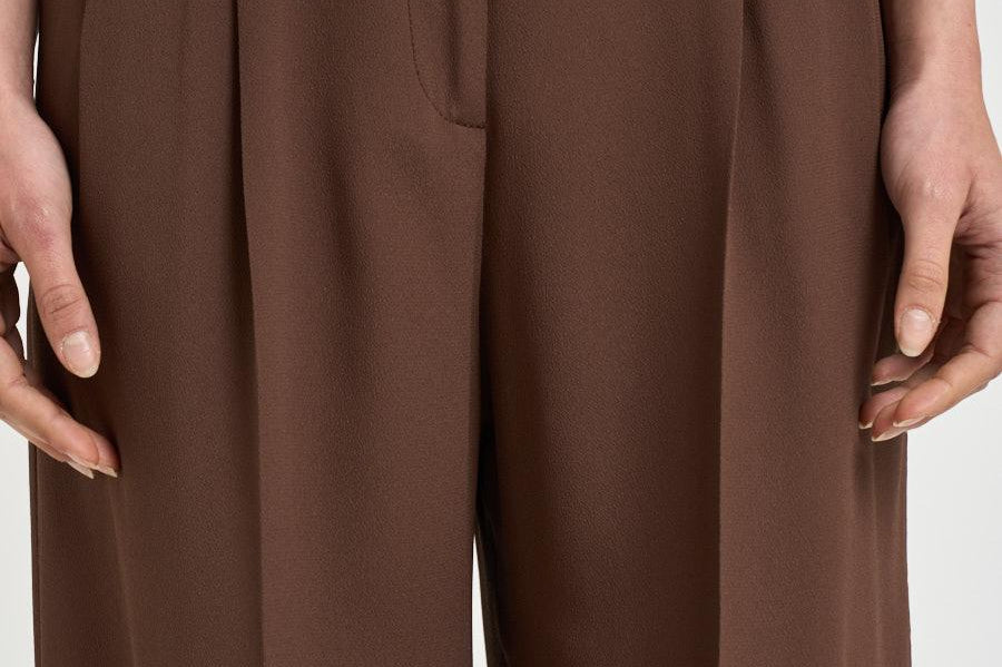Pantalone donna palazzo marrone 173899 D8029641 INCOTEX 