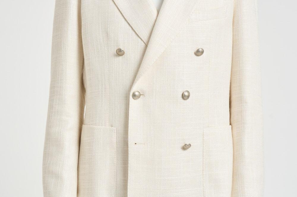 Giacca uomo doppiopetto panna 1SMC20K H70020X1163 TAGLIATORE 