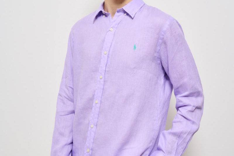 Camicia uomo in lino viola 710968915 010 RALPH LAUREN 
